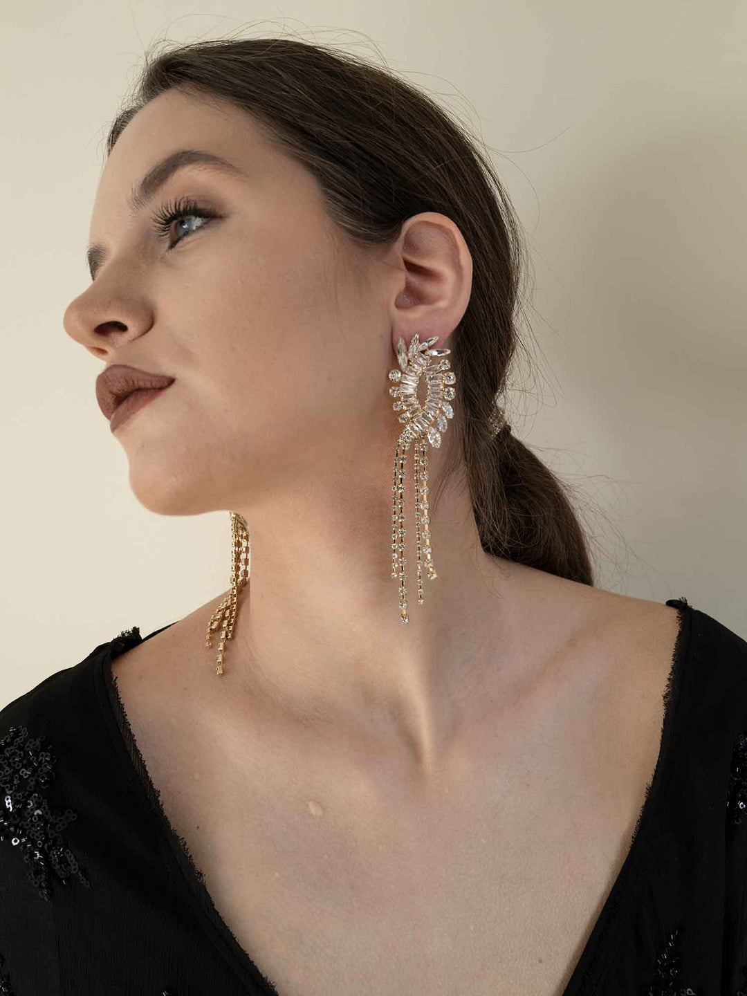 Angelica Cascading Crystal Earrings