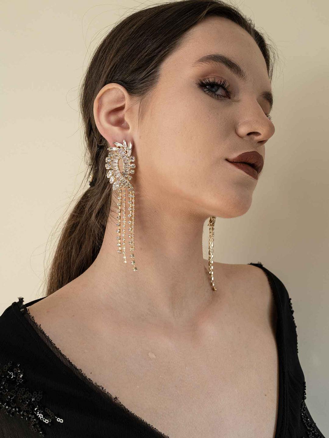 Angelica Cascading Crystal Earrings