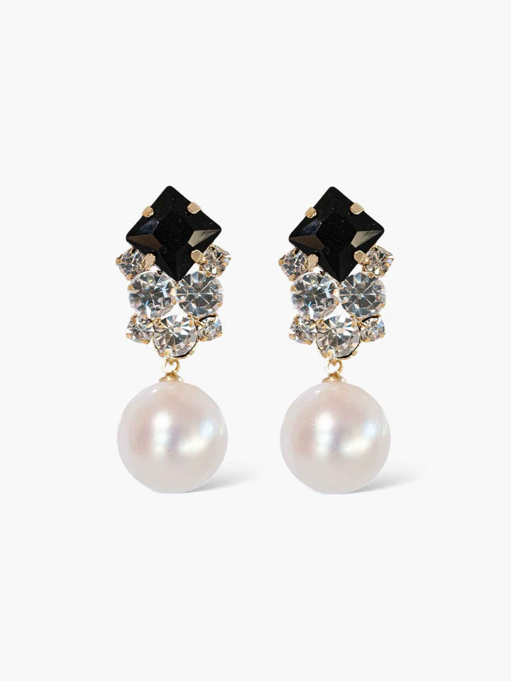 Ariah Crystal Pearl Drop Earrings