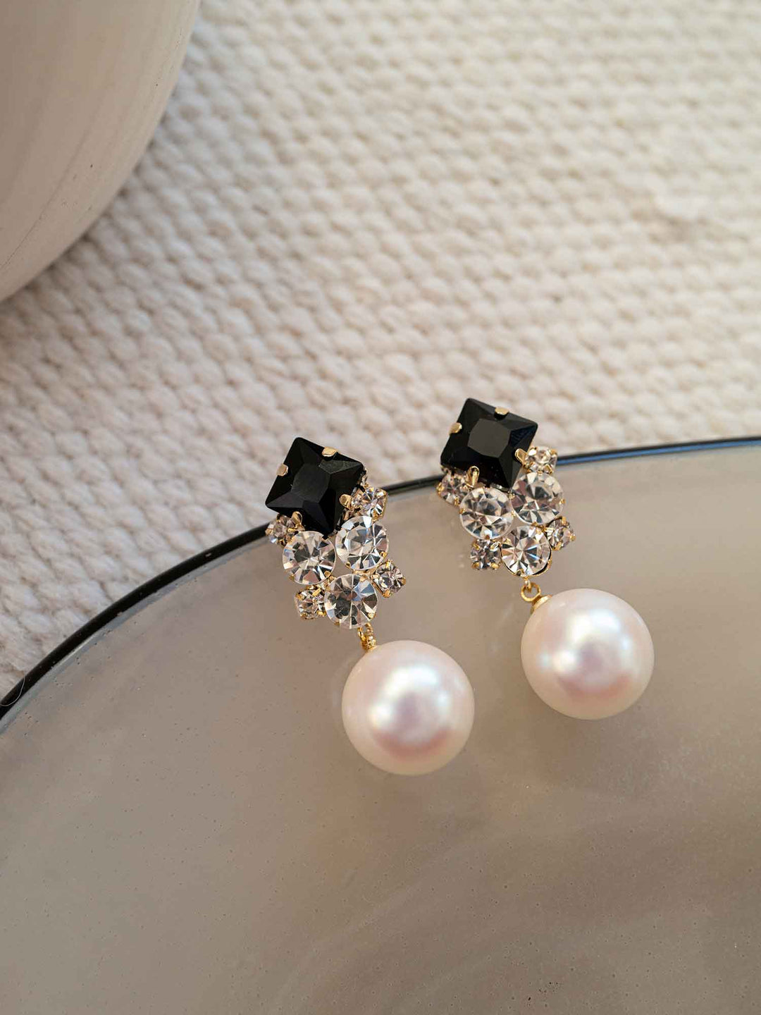 Ariah Crystal Pearl Drop Earrings