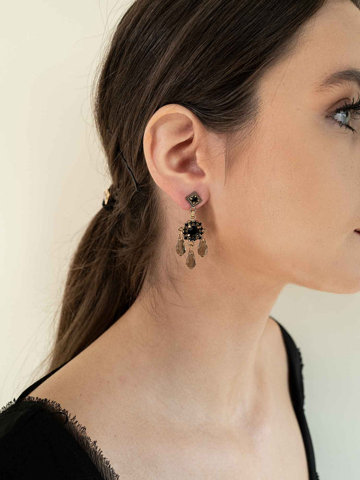 Belladonna Smoky Crystal Earrings