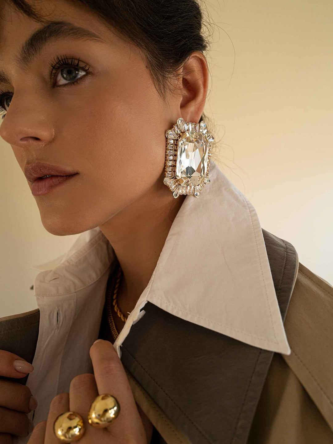 Callista Gold Crystal Earrings