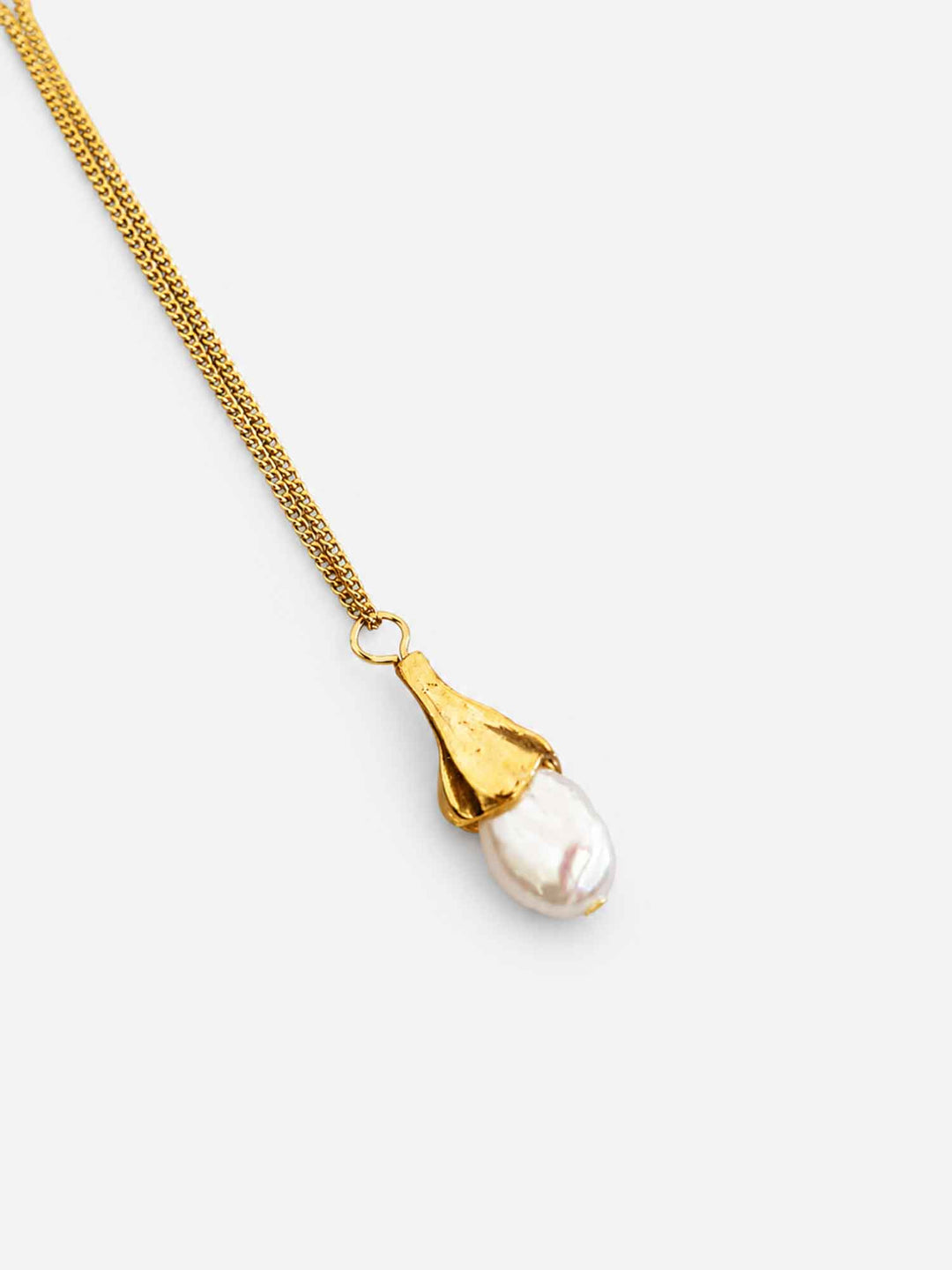Drop Pearl Gold Necklace