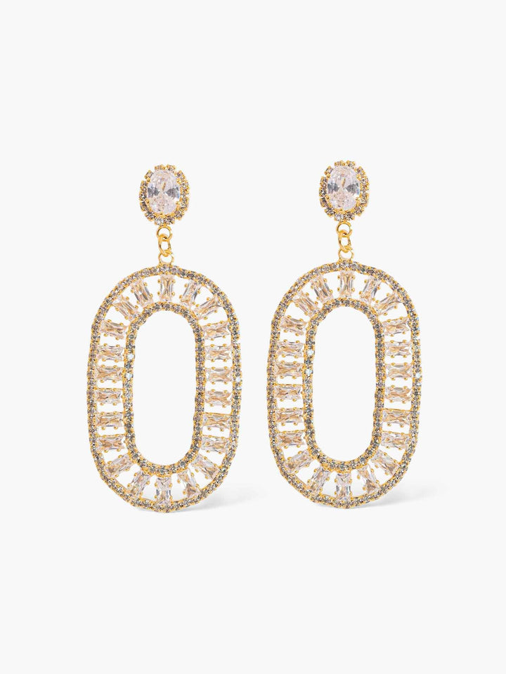 Elodie Oval Crystal Drop Earrings