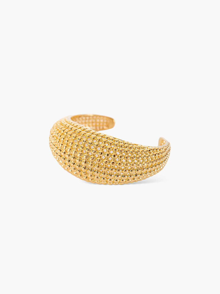 Elysia Gold Textured Statement Cuff Bracelet