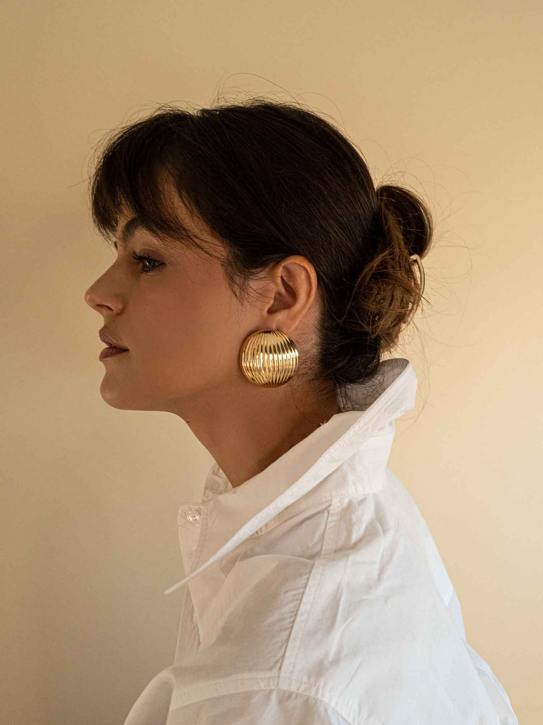 Helios Gold Dome Earrings