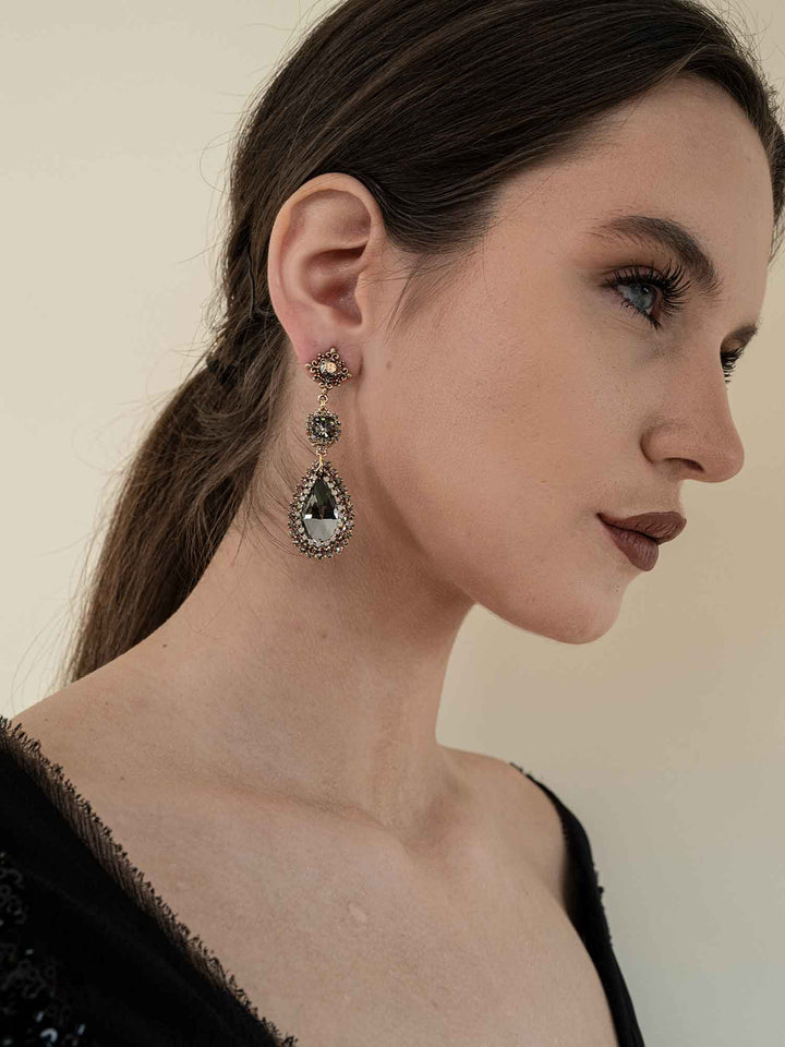 Justine Crystal Teardrop Earrings