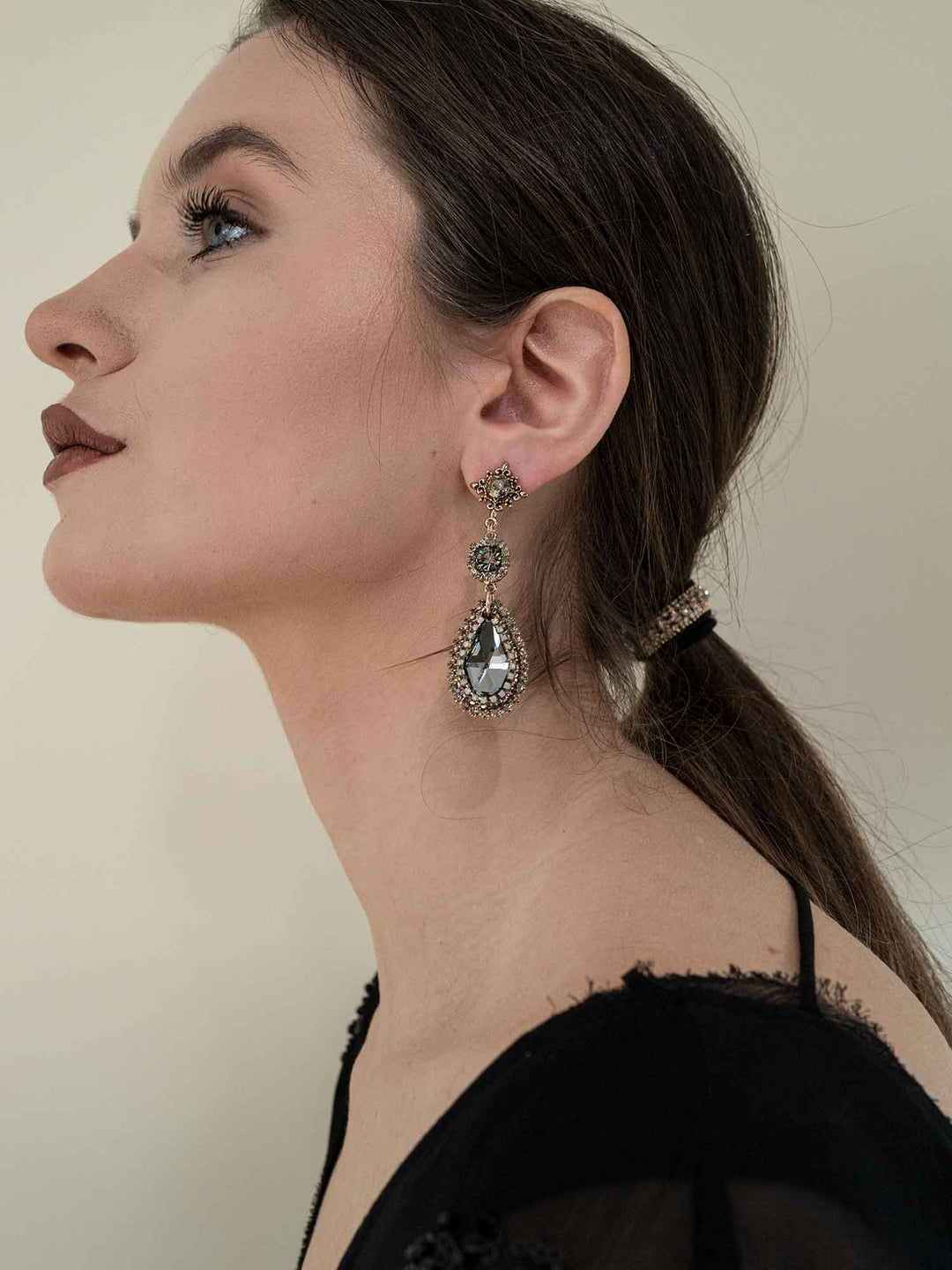 Justine Crystal Teardrop Earrings