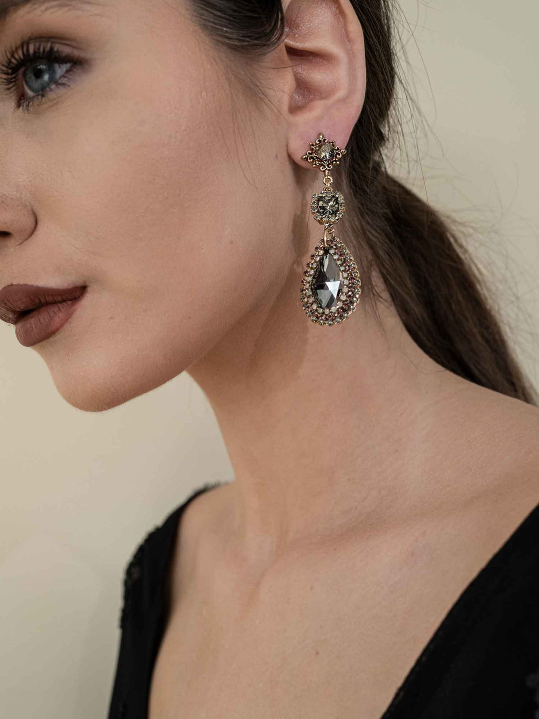 Justine Crystal Teardrop Earrings