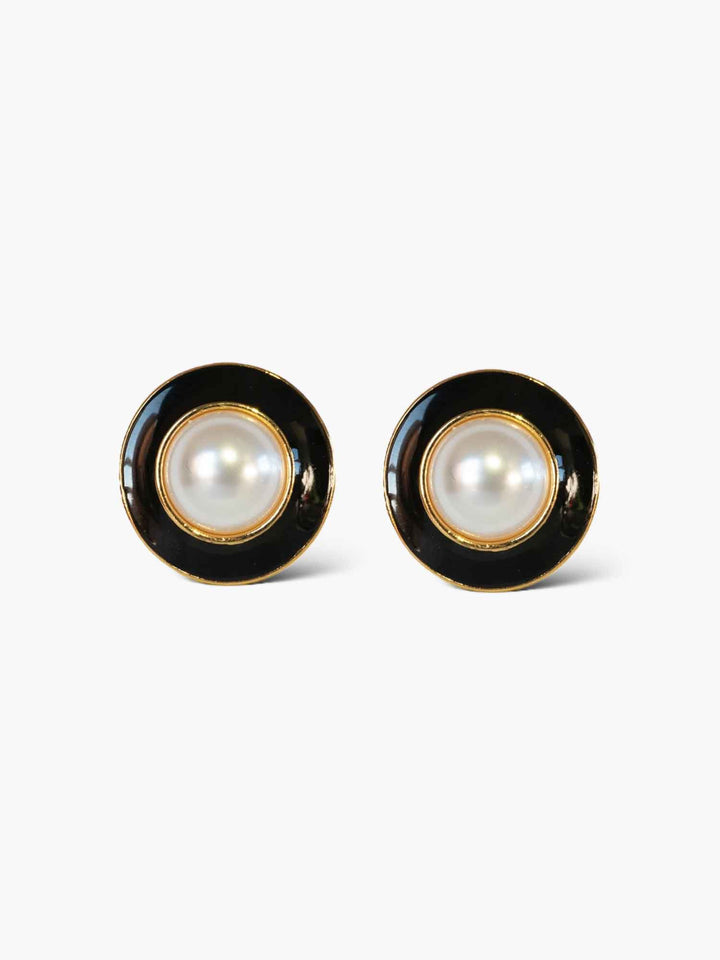 Kason Black Enamel Earrings