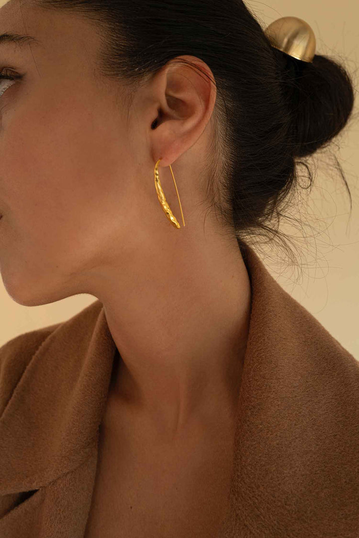 Minimalist Line Gold Earrings