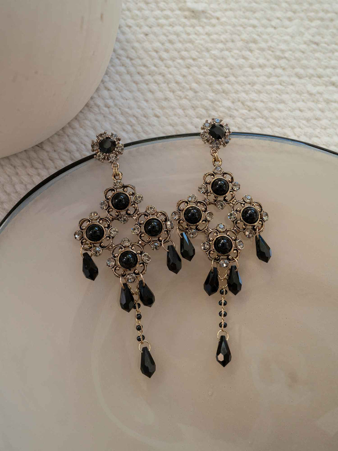 Elvina Baroque Floral Crystal Earrings