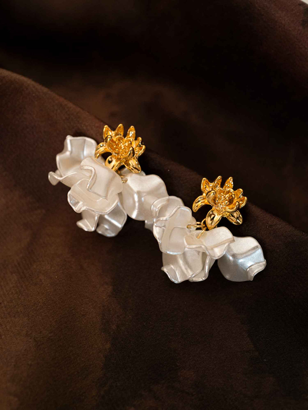 Evangeline Lotus Flower Petal Earrings