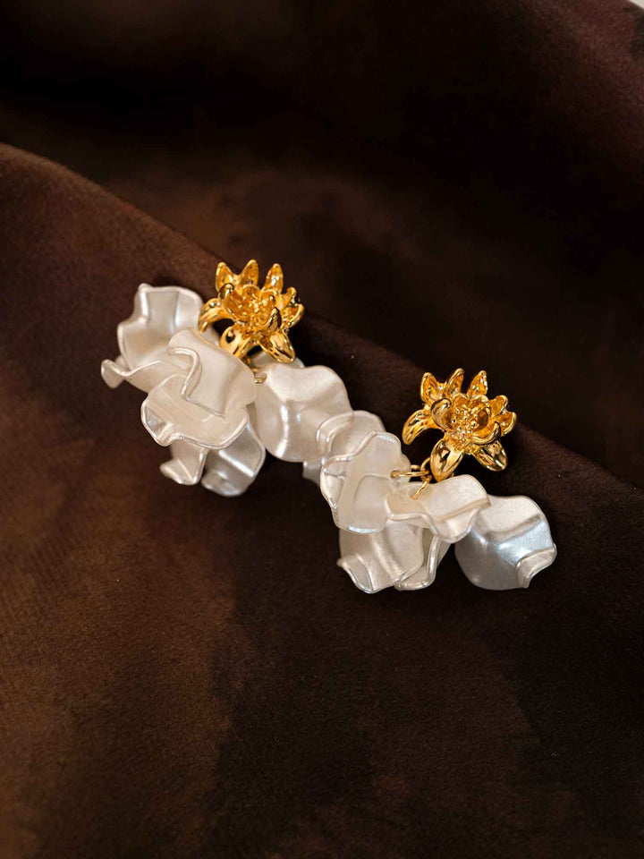 Evangeline Lotus Flower Petal Earrings