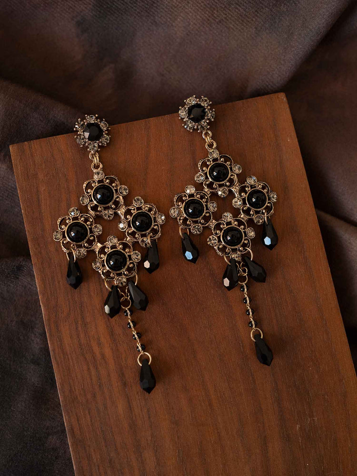 Elvina Baroque Floral Crystal Earrings