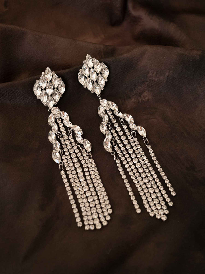 Rochel Crystal Chandelier Earrings Silver