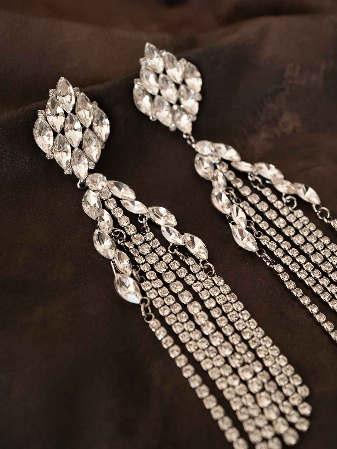 Rochel Crystal Chandelier Earrings Silver