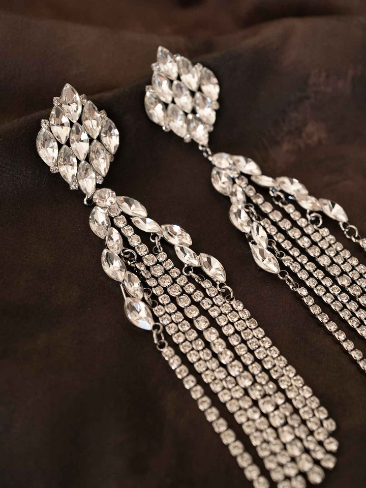 Rochel Crystal Chandelier Earrings Silver
