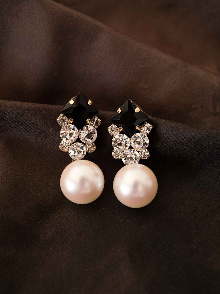 Ariah Crystal Pearl Drop Earrings