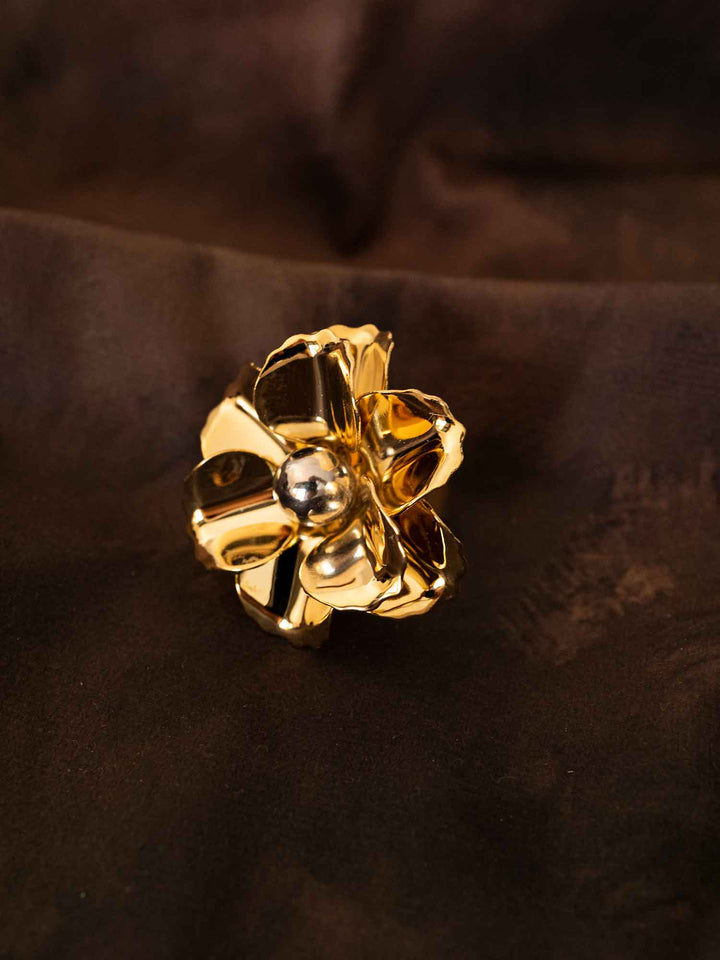 Calliope Gold Flower Statement Ring