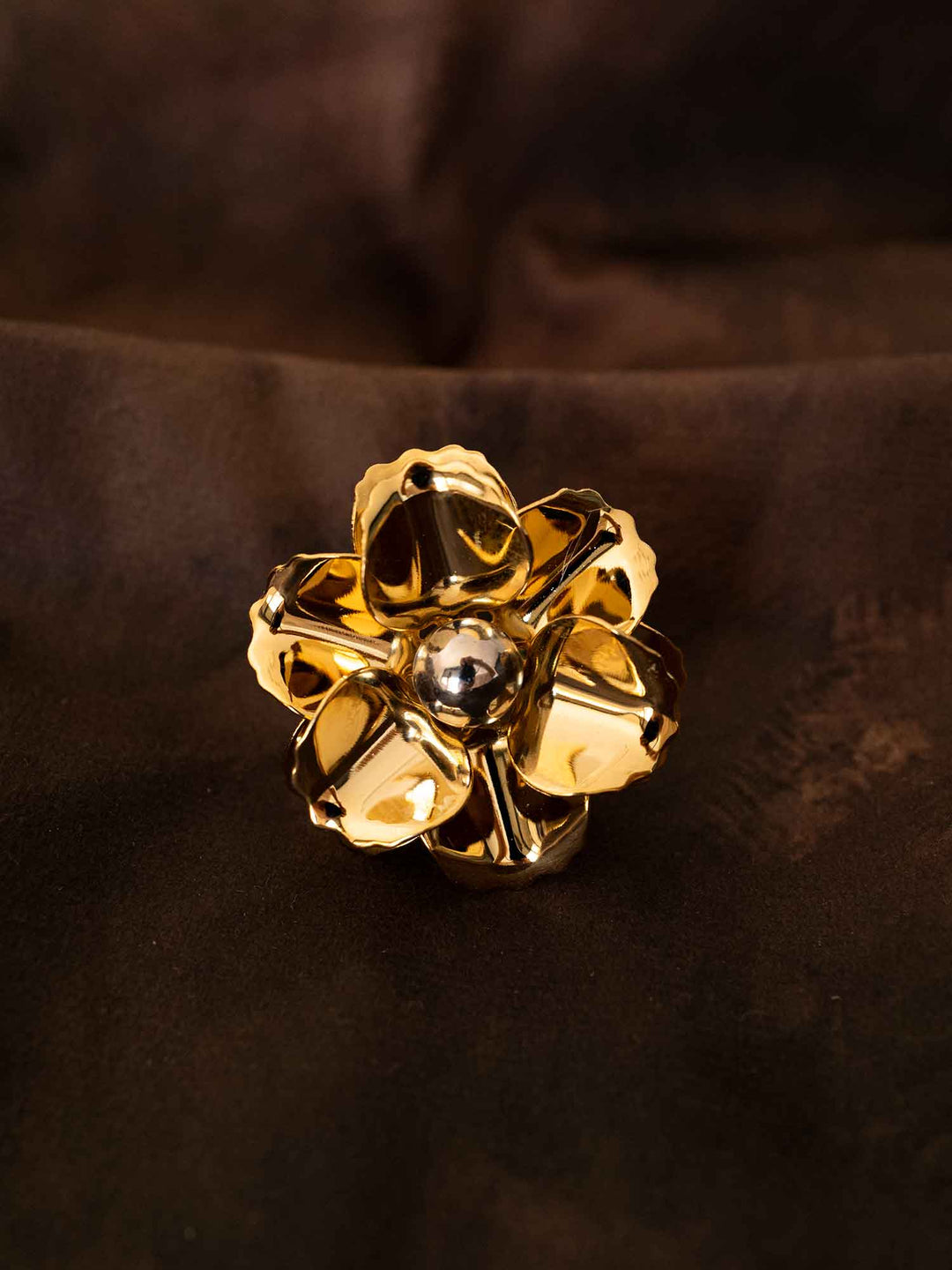 Calliope Gold Flower Statement Ring