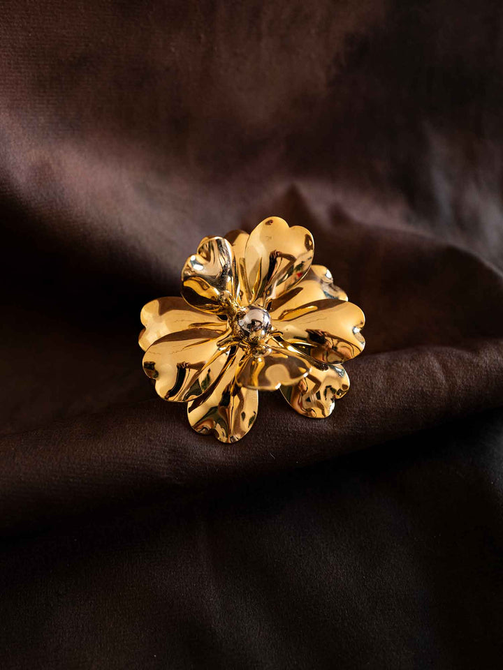 Calliope Gold Flower Statement Cuff