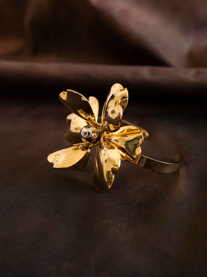 Calliope Gold Flower Statement Cuff
