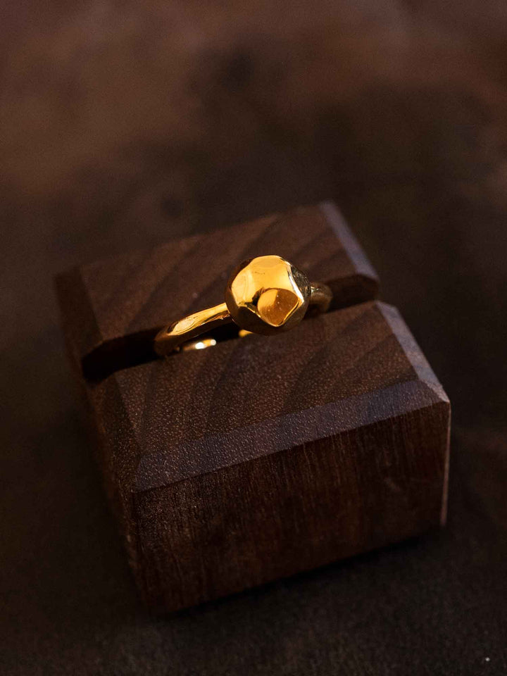 Polyhedral Rock Gold Ring