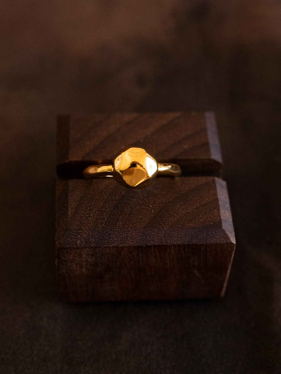 Polyhedral Rock Gold Ring