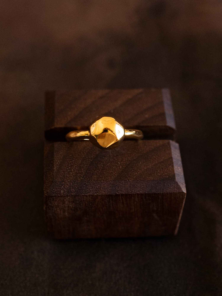 Polyhedral Rock Gold Ring
