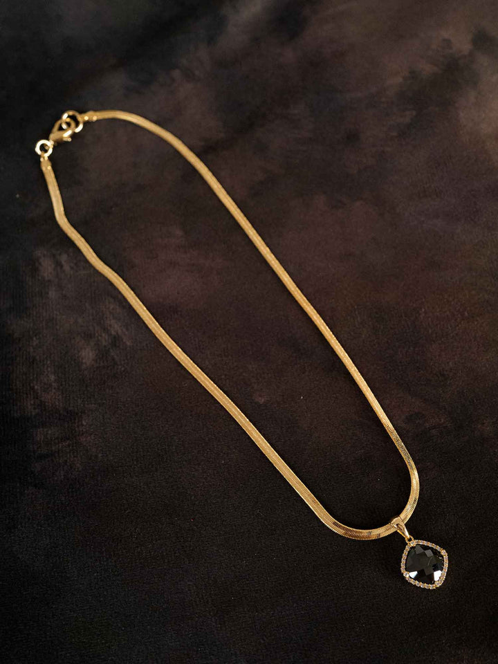 Flavia Black Gem Necklace