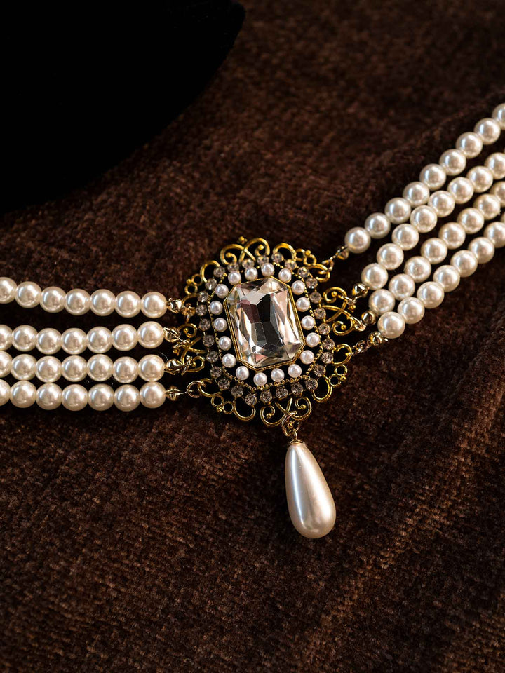 Victoria Multi-Strand Pearl Choker Necklace