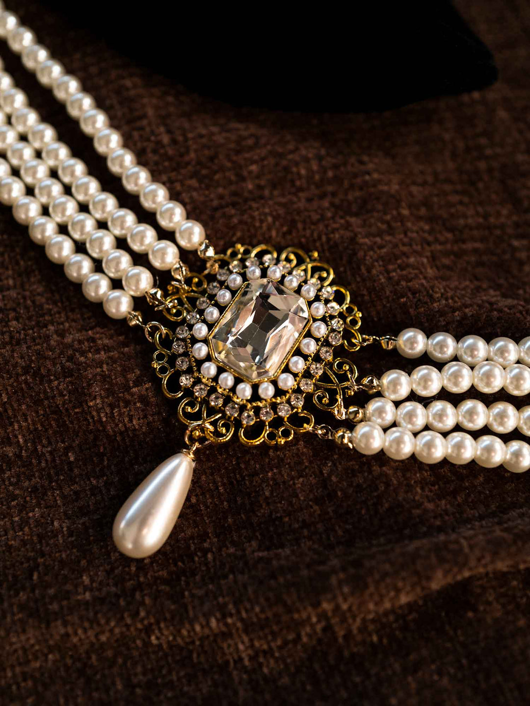 Victoria Multi-Strand Pearl Choker Necklace