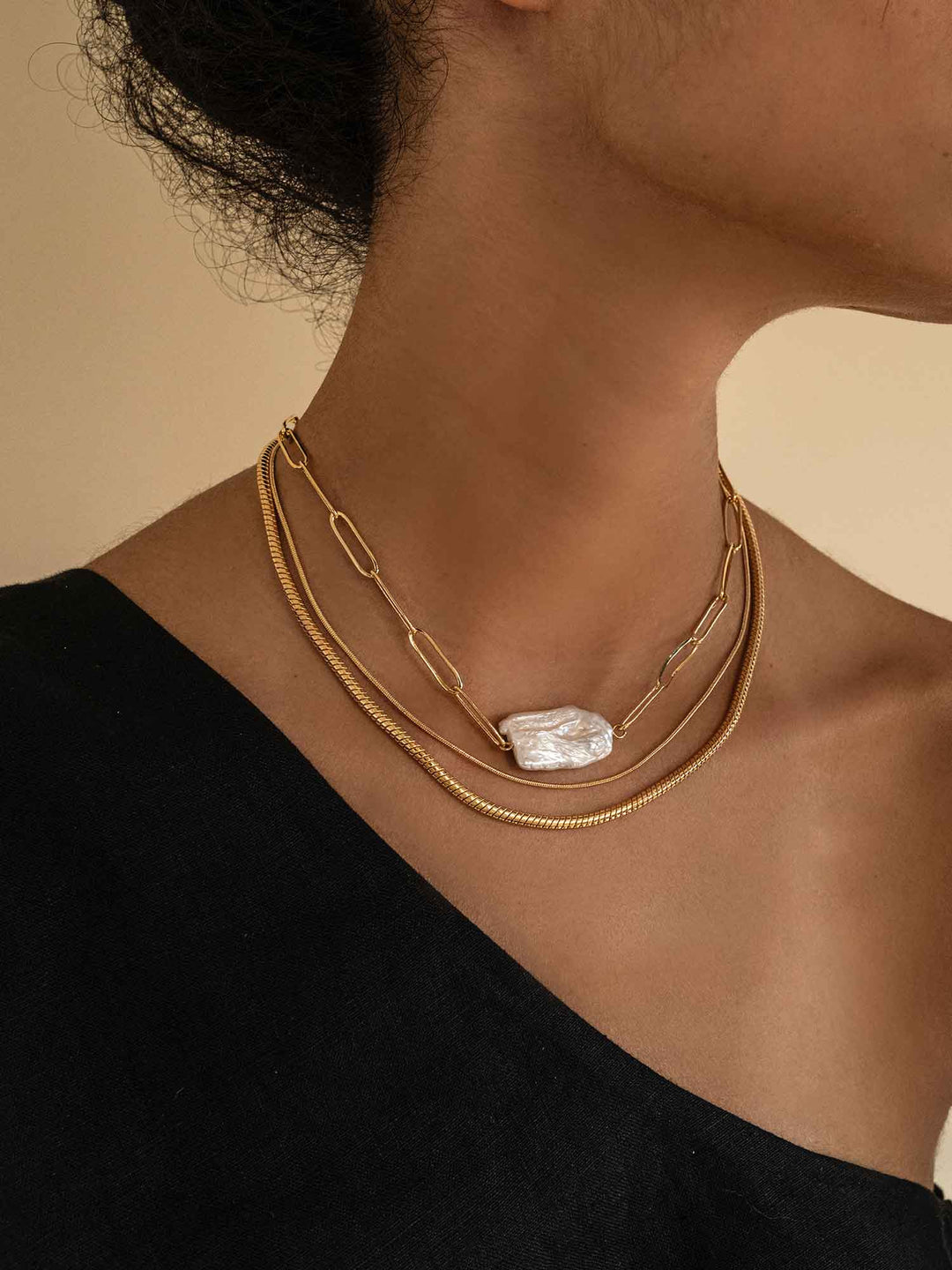 Paola Dual Layer Gold Necklace