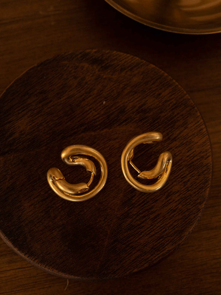 A pair of golden earrings