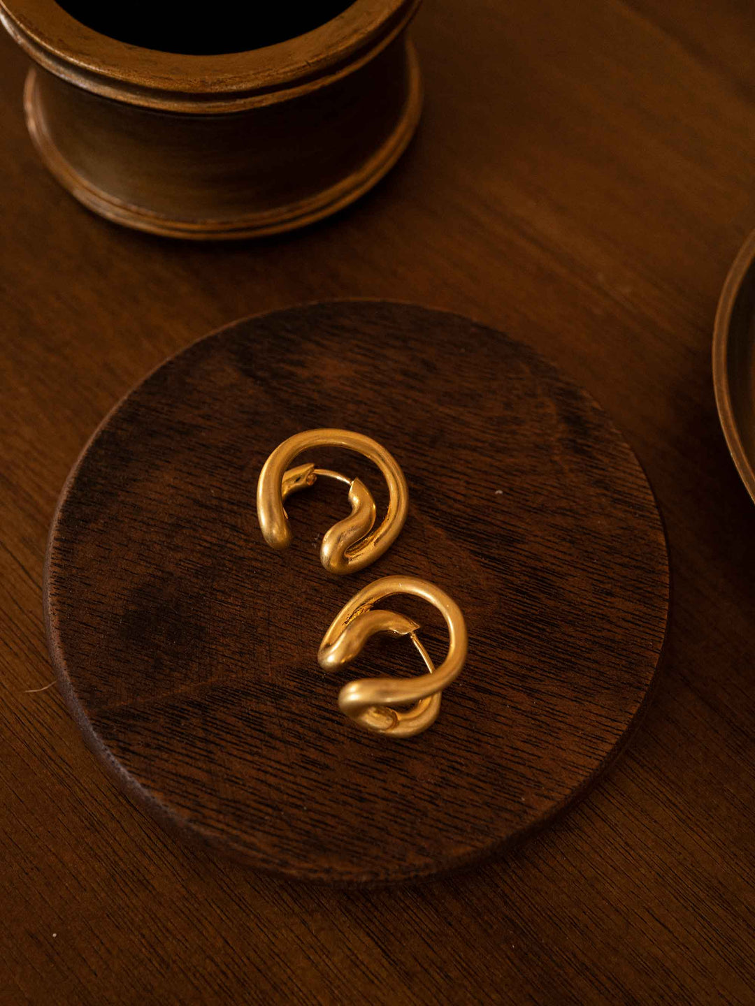 A pair of golden earrings