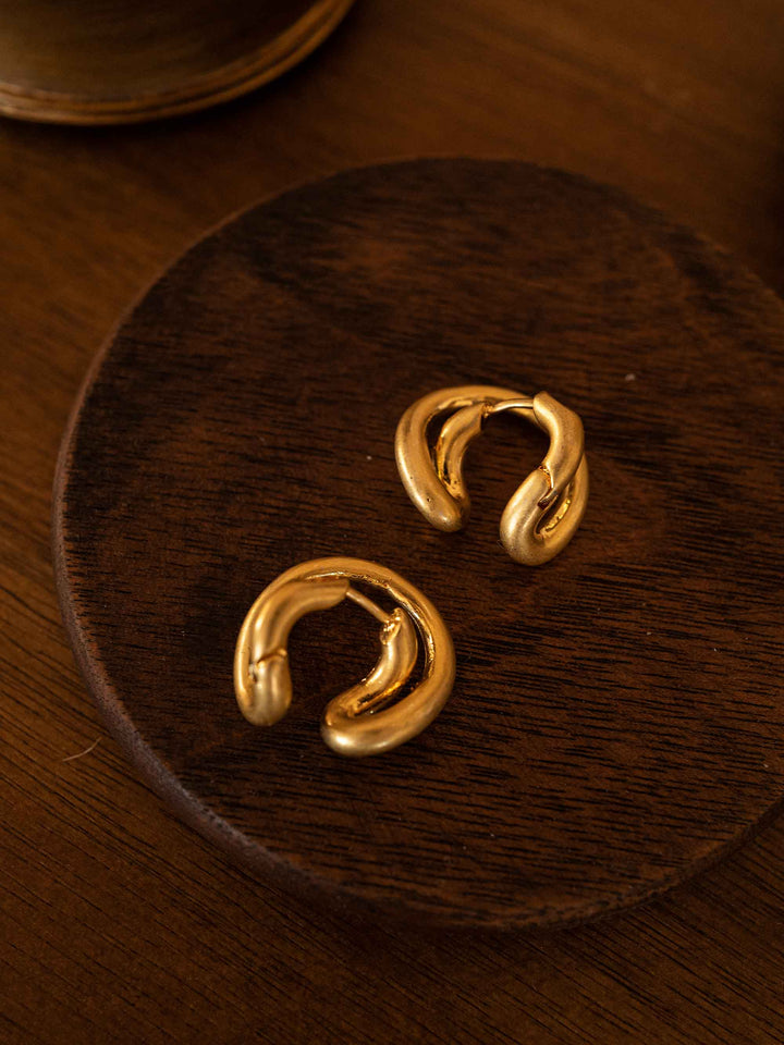 A pair of golden earrings