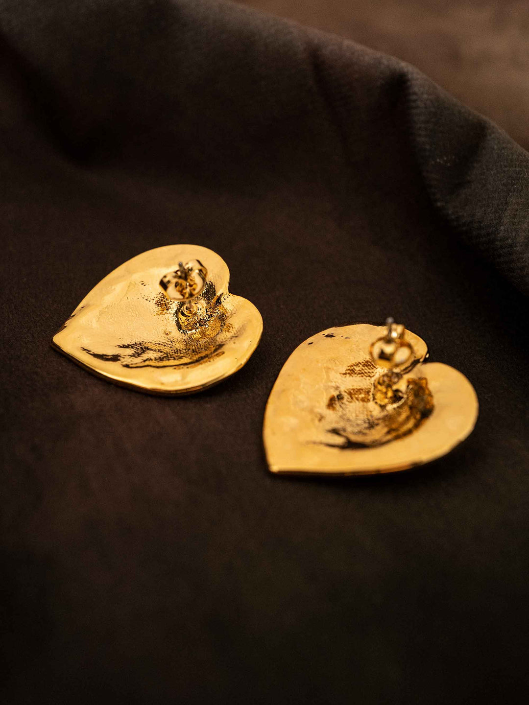 One Gold Heart Earrings
