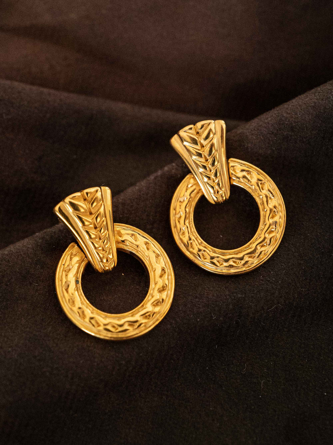 One Gold Hoop Earrings