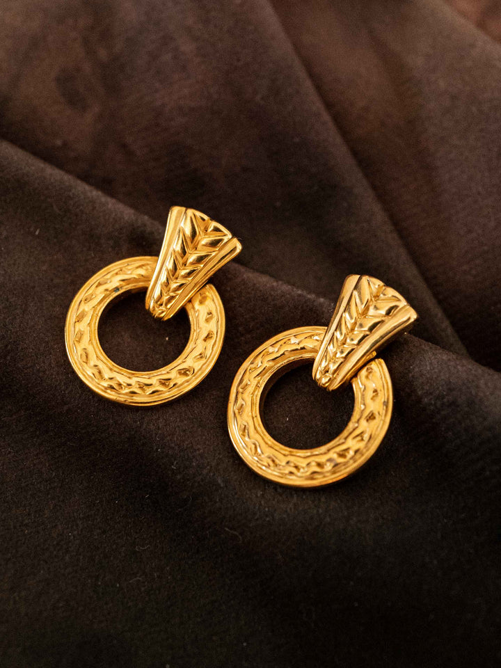 One Gold Hoop Earrings