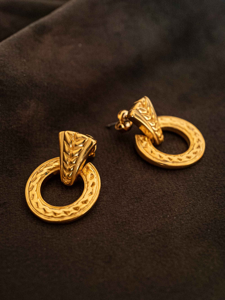 One Gold Hoop Earrings