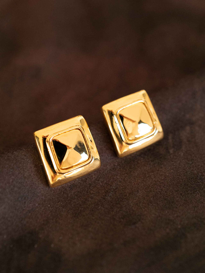 Treasure Square Gold Earrings