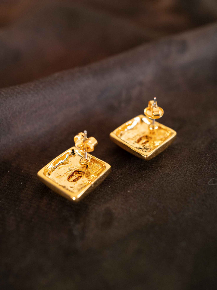 Treasure Square Gold Earrings