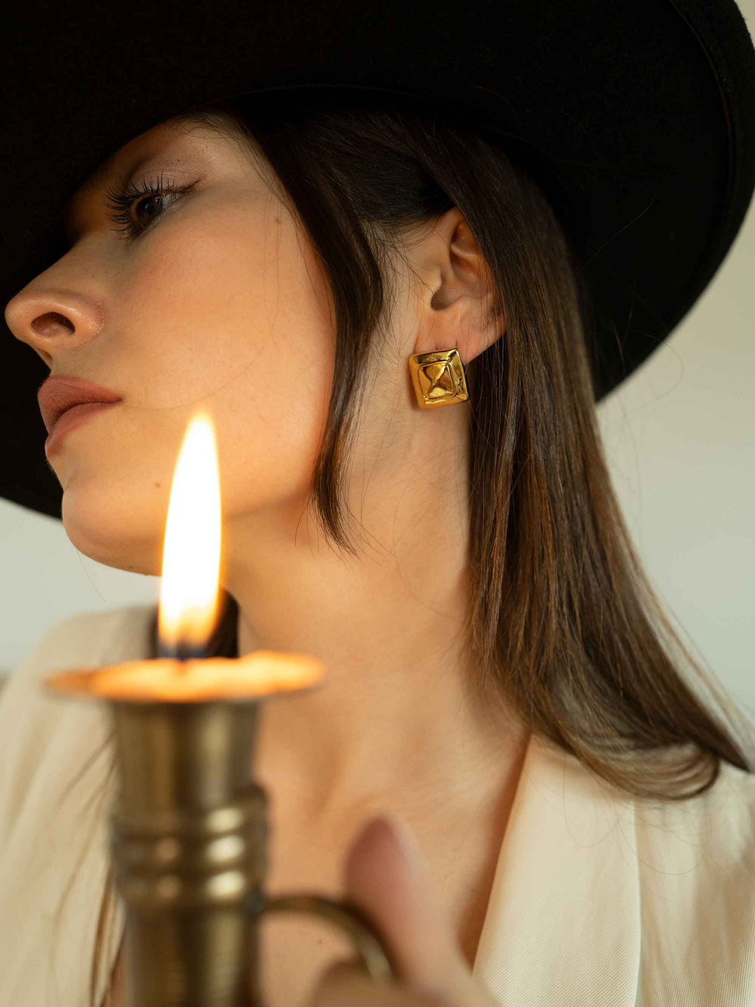 Treasure Square Gold Earrings