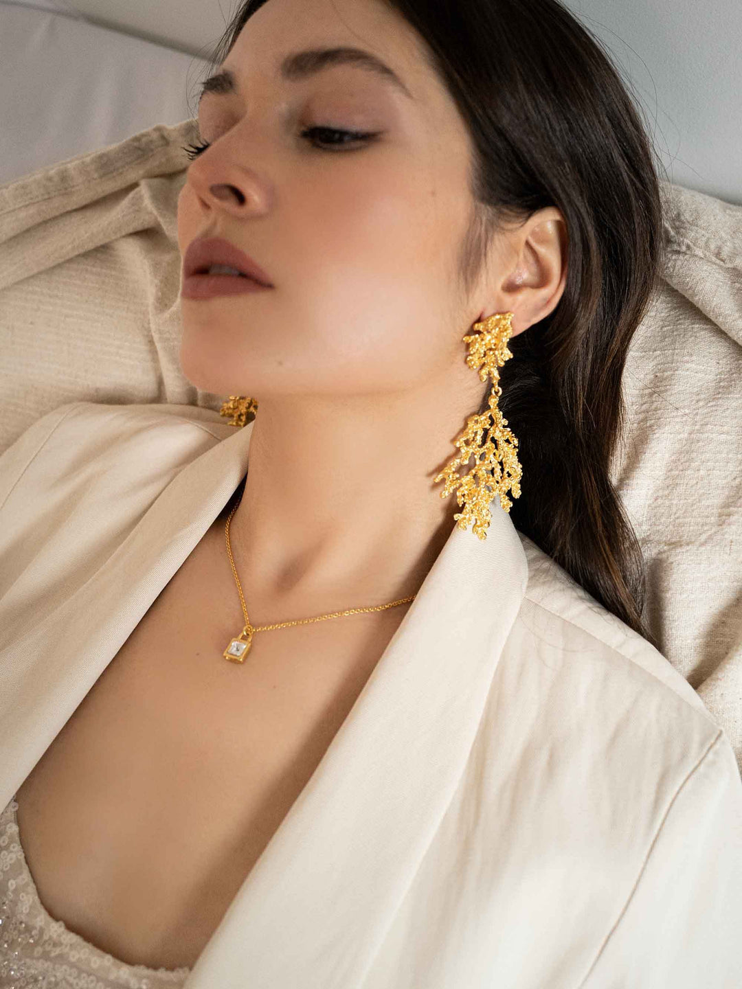 Large golden earrings