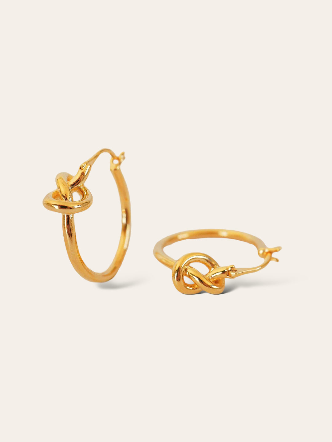 Small Knot Hoop Gold Earrings