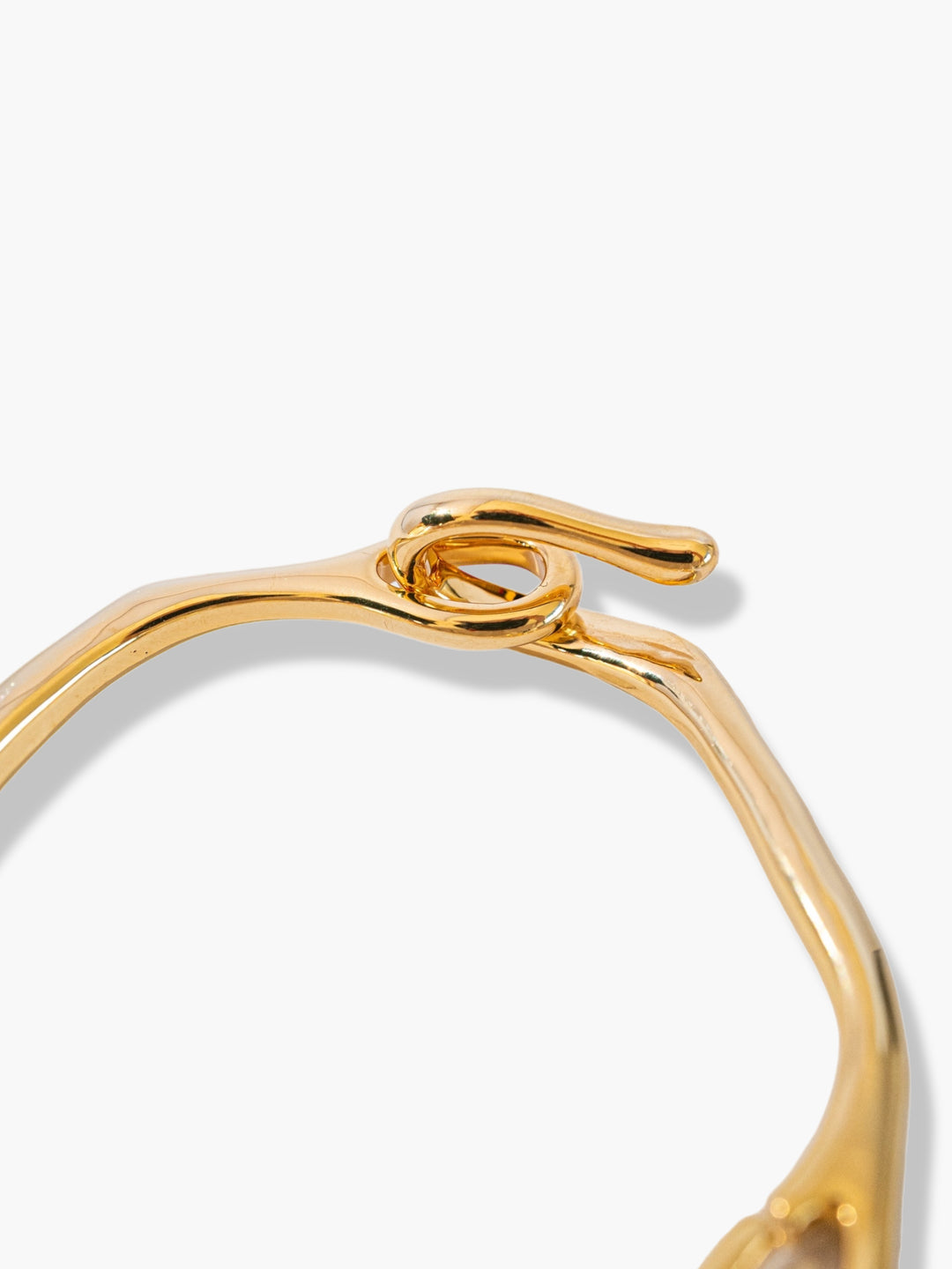 Irregular Hook Gold Hinged Bracelet