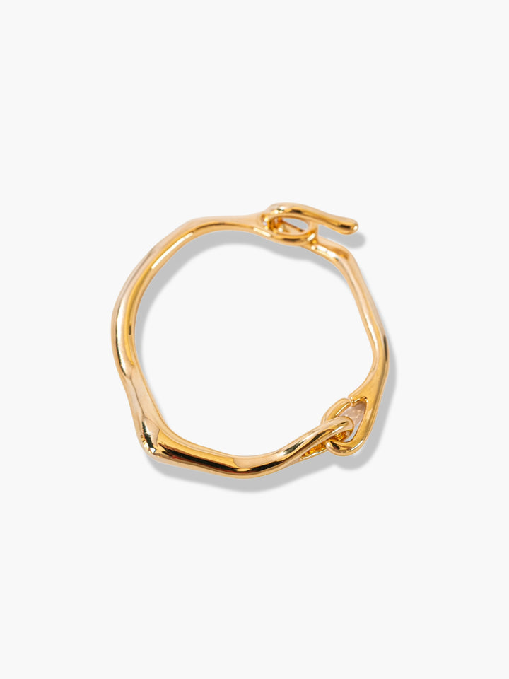 Irregular Hook Gold Hinged Bracelet