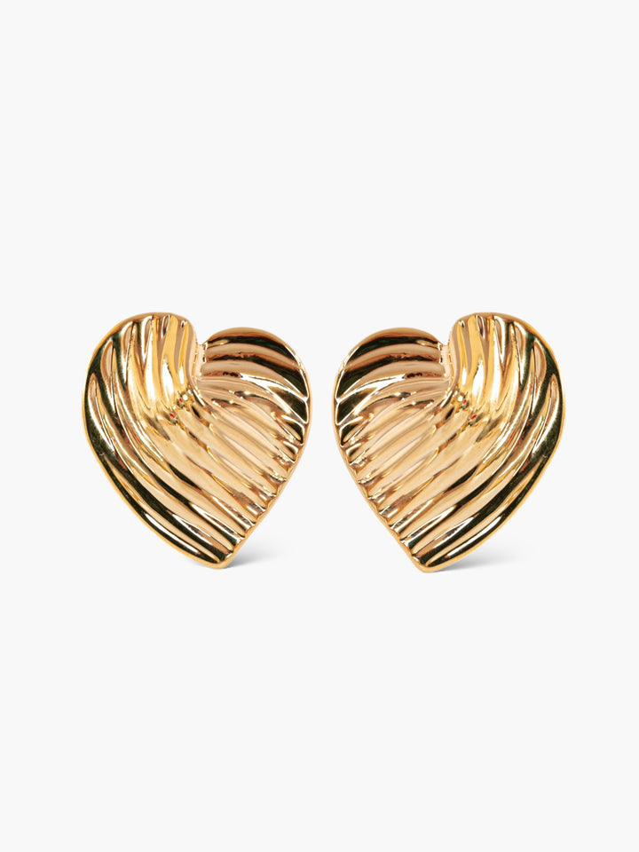 Love Heart Gold Earrings