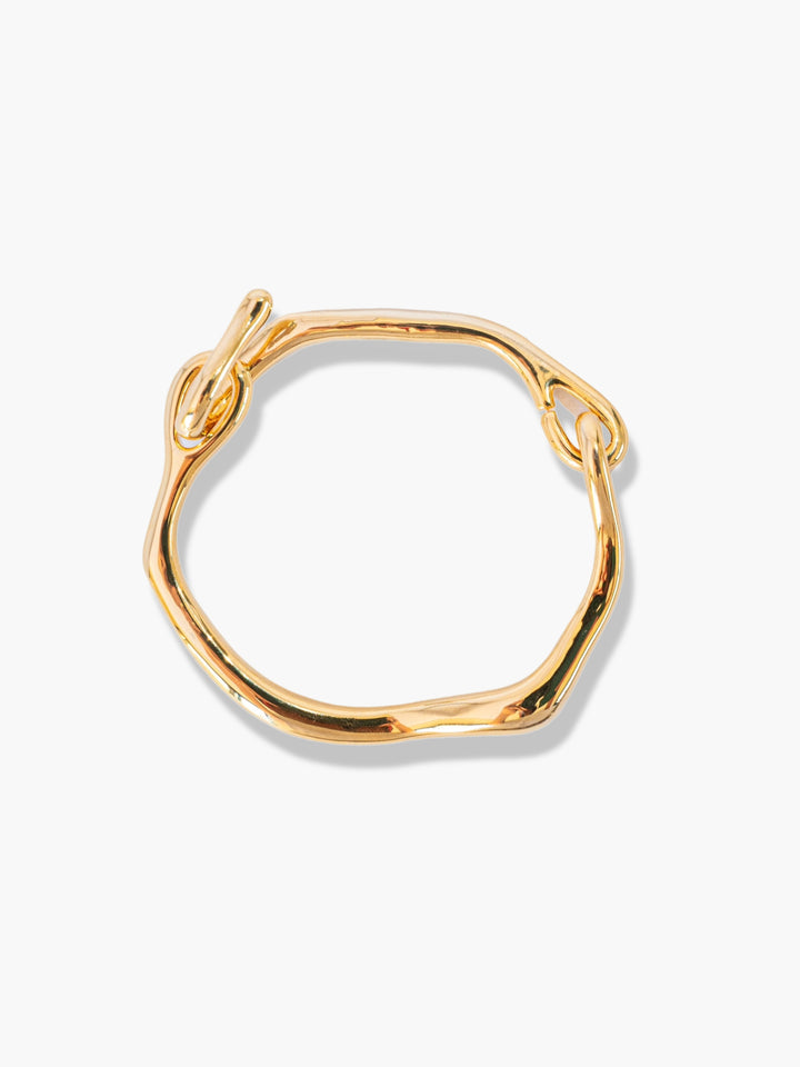 Irregular Hook Gold Hinged Bracelet